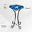 27" Tall Floor Mist Fountain with 12 Color Changing LED Lights and Inline Control - Blue Glass and Metal Design, Blue Freestanding Indoor