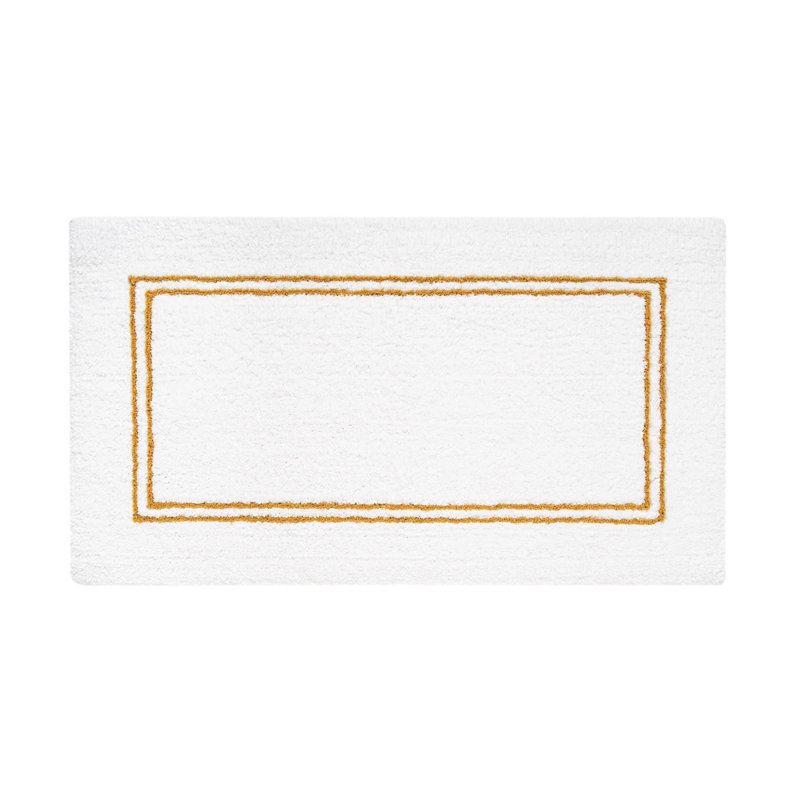 Continental Bath Rug, 20" W x 31" L, White/Gold