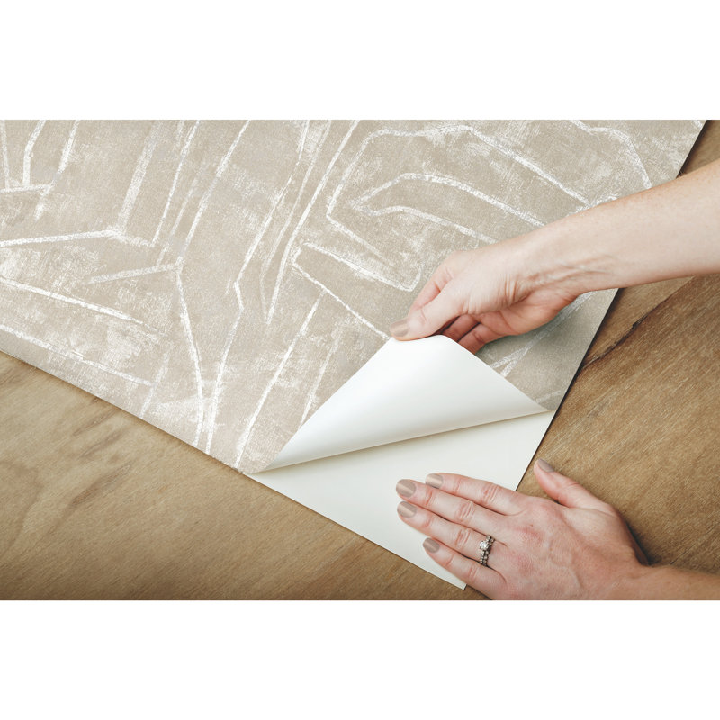 Urban Chalk Peel And Stick Wallpaper, Neutral/Pearl
