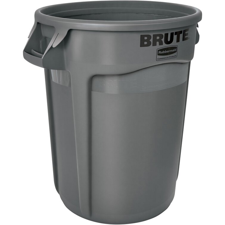 Rubbermaid Commercial Products BRUTE 32-Gallons Gray Plastic Trash