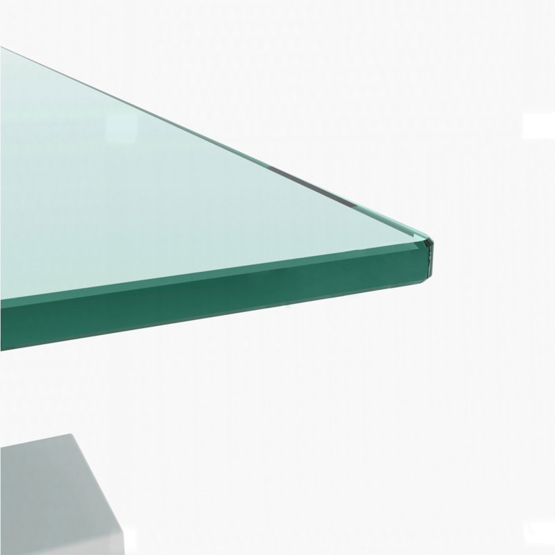 Table basse de salon en verre trempé transparent, 2 couches, H 17,7 po x L 39,37 po x l 23,62 po, Dupliquer transparent