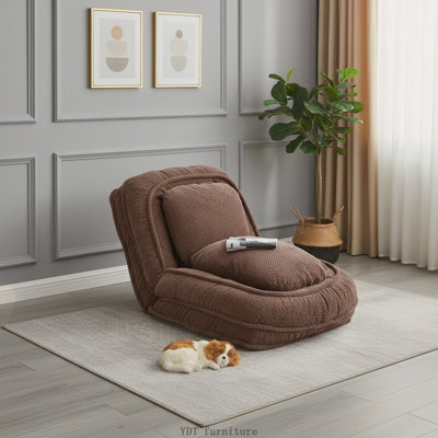 Human Dog Bed Lazy Sofa Couch, 5 Adjustable Positions for Sit Sleep and Fold, Space Saving Design, Gray
