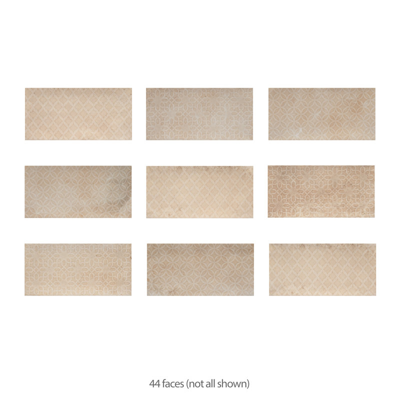 Camden 8" x 4" Ceramic Patterned Subway Tile, Beige