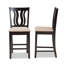 Upholstered Counter Stool with Solid Wood Frame