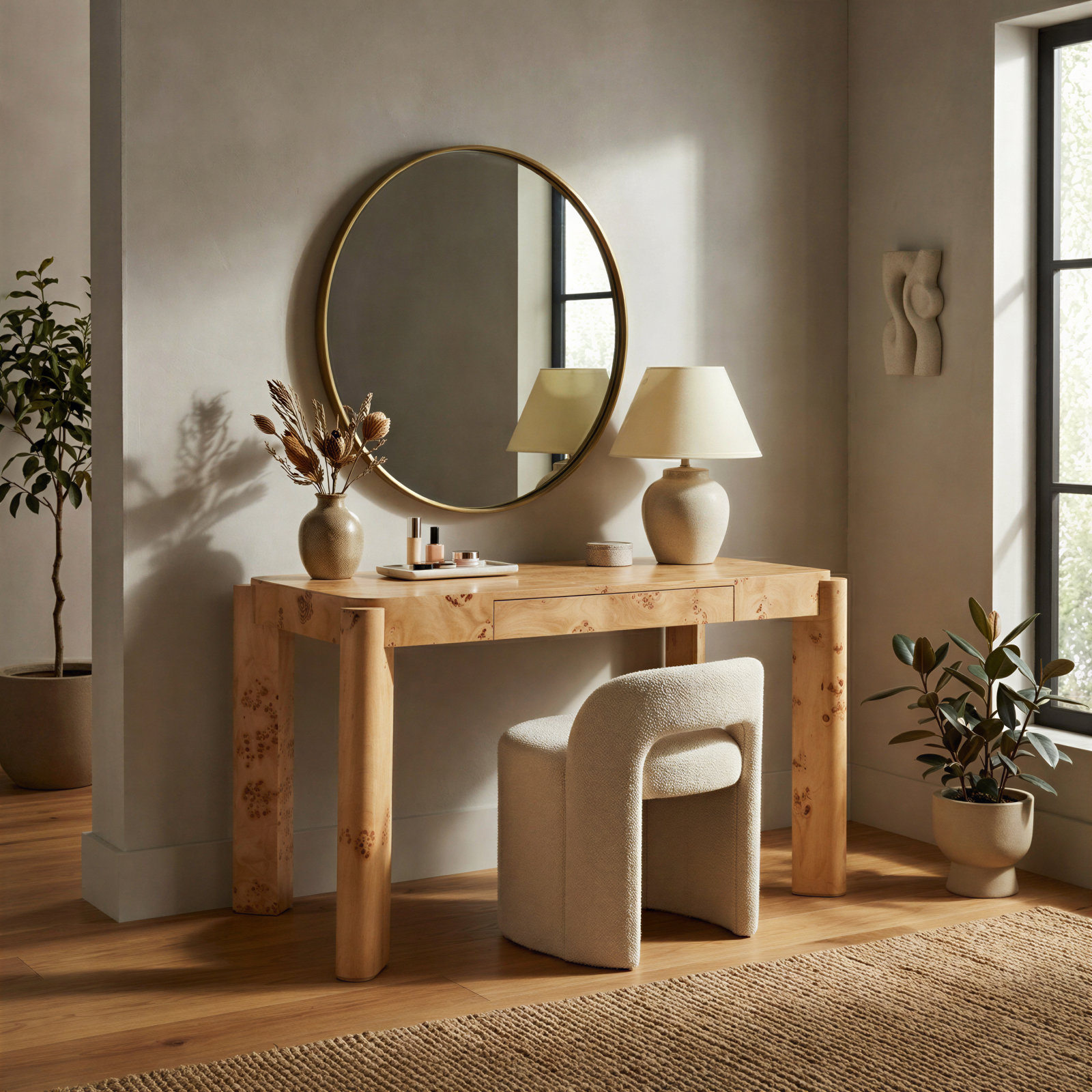 Jakus Console Table, 29.5" H x 49.2" W x 25.6"D, Beige