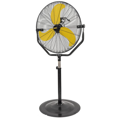 3 Speeds Pedestal Fan In Yellow With Powerful 1/3 Motor, Easy Assembly Work Fan Move Much Air