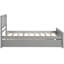 Lit plateforme simple avec lit gigogne gris et bois de pin massif