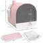 Bac à litière rose avec couvercle et bac à litière pour petits félins, plateau amovible, nettoyage rapide, filtre désodorisant pour garder la maison fraîche, tapis d'entrée, conception en plastique pour une utilisation durable,