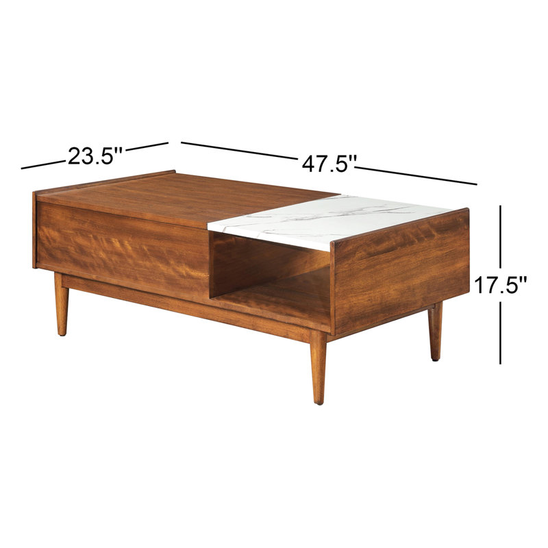 Table basse extensible à 4 pieds avec rangement Antyon