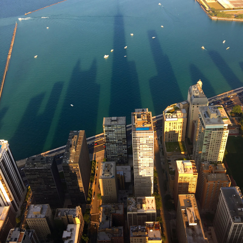 Shadow Of Chicago by Kirkikis - Wrapped Canvas Print, 30cm H x 30cm W