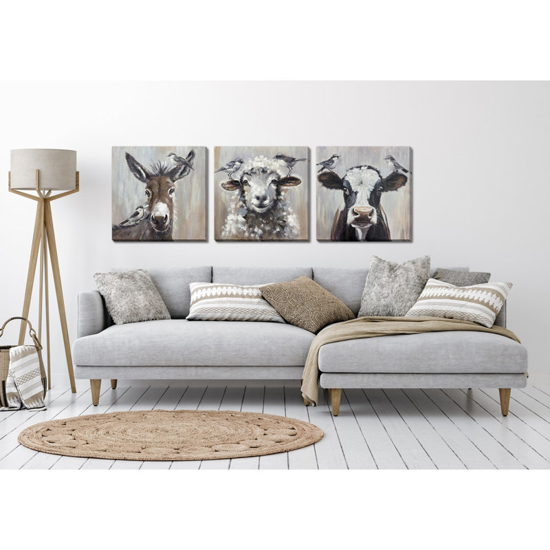 «Feathered Friends I», art mural sur toile