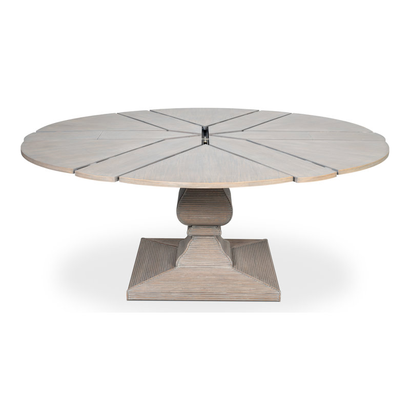 Kelso Equestrian Round Oak Pedestal Dining Table, 30"H x 66"L x 66"W, Moonskin