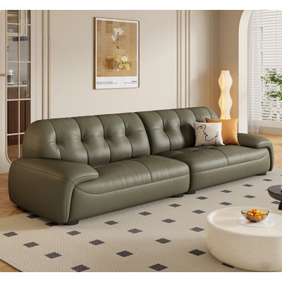 Cream Straight-Back Living Sofa