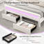 Bed Frame with Bookcase Storage Headboard and 2 Drawers Upholstered Tufted Wingback Beds-114358178-114358176