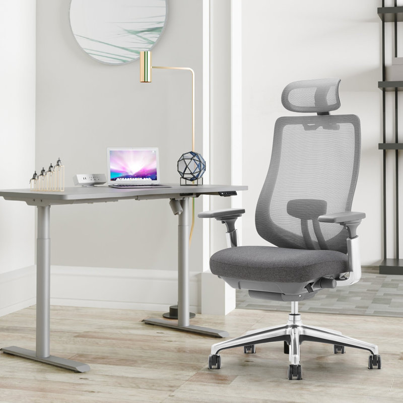 Inbox Zero High-Back Ergonomic Office Chair - Breathable Mesh Task Chair with 4D Adjustable Armrests, Rotating Headrest & Lumbar Support, Home Office Chair for Long Hours