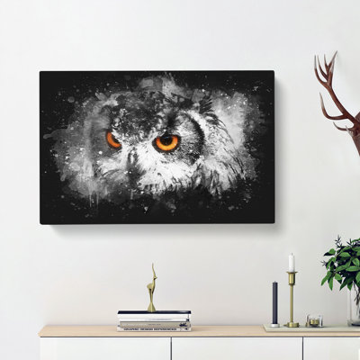 Orange Eyed Owl - Wrapped Canvas
