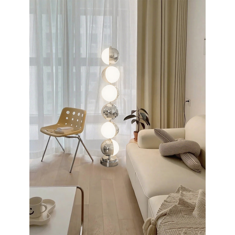 Mid-Century Vintage Wrought Iron and Acrylic Floor Lamp