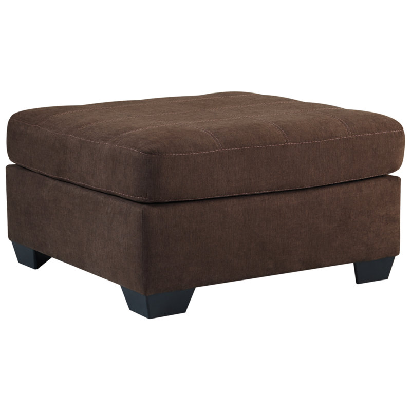 Upholstered Ottoman, Brown Polyester