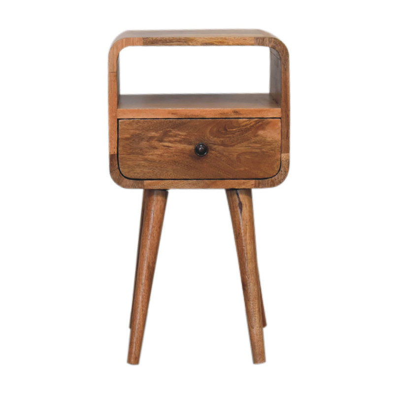 Wenzel 193.55cm W Solid Wood Bedside Table, Oakish