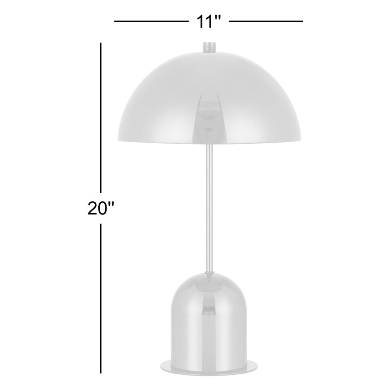 Lampe de table d'appoint en métal avec abat-jour dôme 20 po Saed, Noir