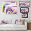 Turquoise, mauve, grunge, huile sur toile, impression sur toile flottante-104889906-104889911