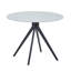 Aspen Sintered Stone Round Table with 4 Straight Stitch Upholstered Fabric Chairs - Modern Dining Set-1515852068
