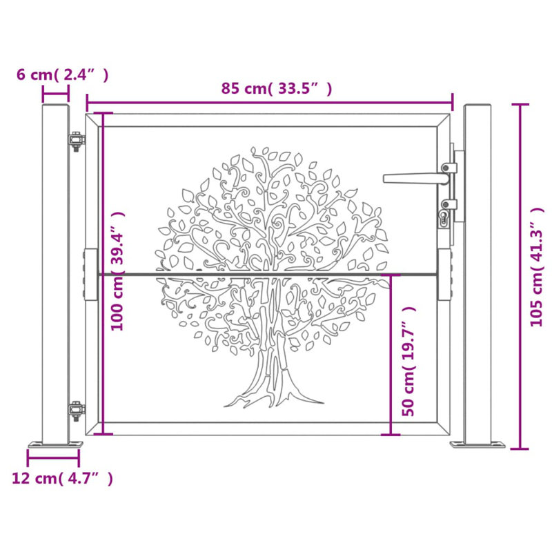Danina Brown Metal Gate, 105x105cm