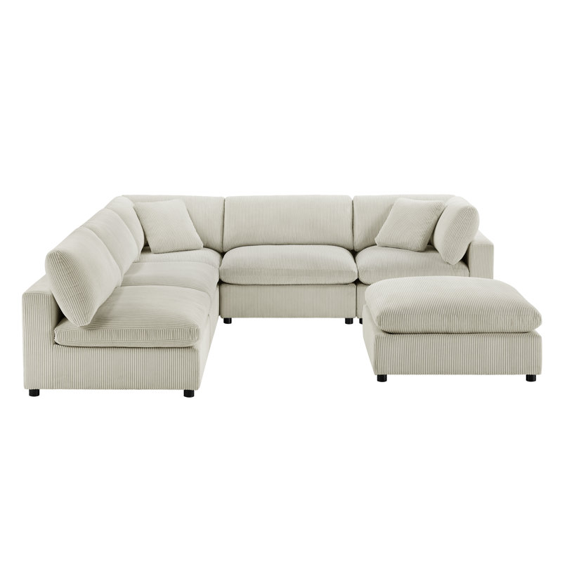 Vinessa Modular Sectional - 6-Piece Nest, Beige Corduroy