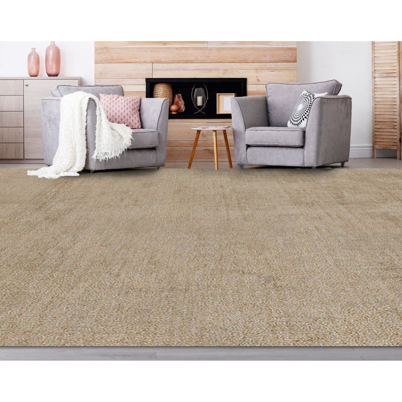 Wool Area Rug in Camel, Rectangle 8'10" x 11'4"