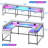 U Shaped Desk with Power Outlets & LED Lights, 79" Extra Large Reversible Corner Office Desk, Monitor Stand & Storage Shelves, Corner Computer Table Office Table with Full Monitor Stand-674173841