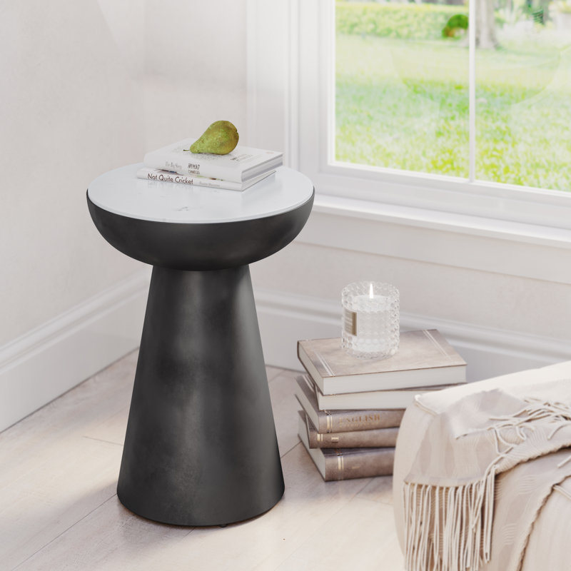 Fransen Marble Top End Table, 20" H x 15" W x 15" D