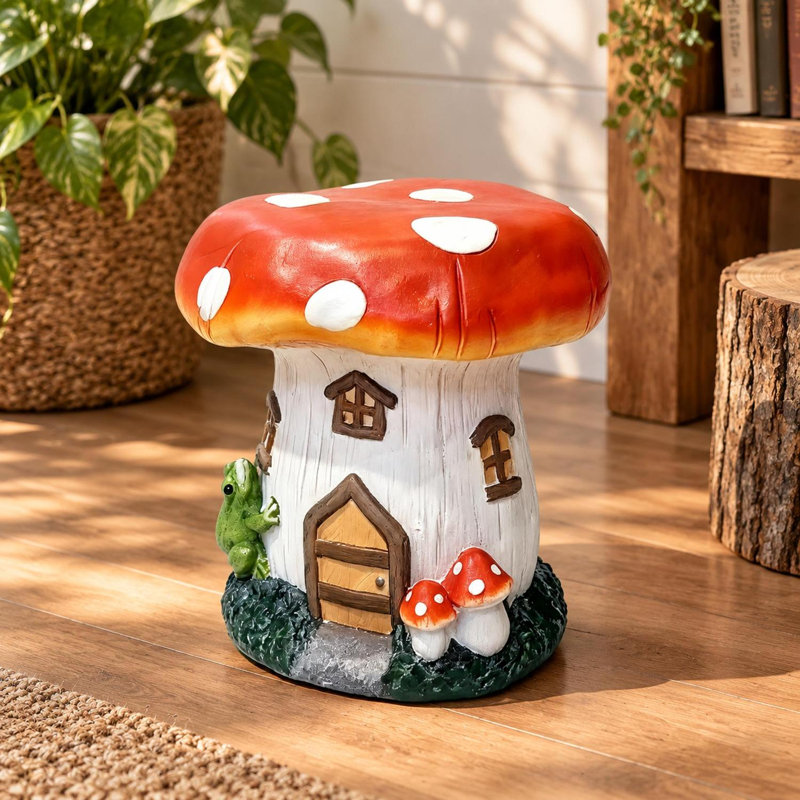 Mushroom House Decorative Garden Stool