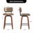 Bentwood Swivel Bar Stool with PU Leather Seat (Set of 2)-451393446