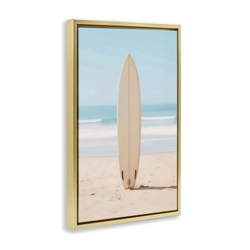 Cadre flottant neutre de planche de surf centré, design par LSR Design Studio, H 25 po x l 17 po