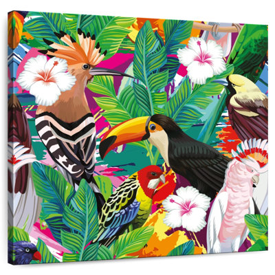 Crowle Tropical Leaves And Birds