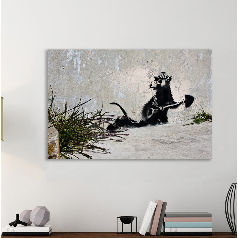 Dig This by Banksy - Wrapped Canvas Print, 61 cm H x 91 cm W x 4 cm D