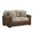 Roundhill Furniture Marvella 2-Piece Living Room Sofa and Loveseat Set, Chocolate Faux Leather Upholstery and Curly Shearling Cushions