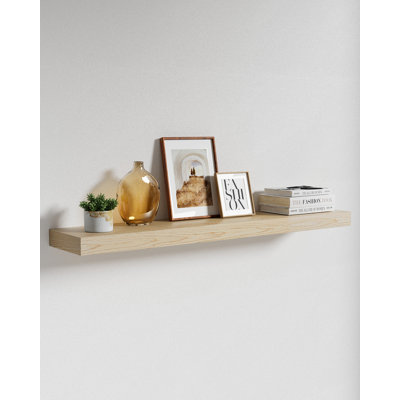 Earnhardt Painted Wood Floating Shelves, Bathroom Wall Shelves 2 Inches Thick