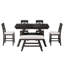 Ensemble table et chaises de salle à manger TOPMAX 6 pièces en bois, hauteur comptoir, avec tablette de rangement