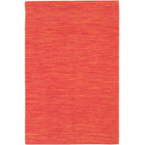 India Hand Loomed Cotton Modern Area Rug in Orange