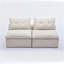 Canapé modulaire, sans accoudoirs, bricolage à souhait, tissu en chenille doux, méridienne à dossier nu, coin lecture ou appartement, coussin lombaire, 2 sièges, rembourré, beige-121060247