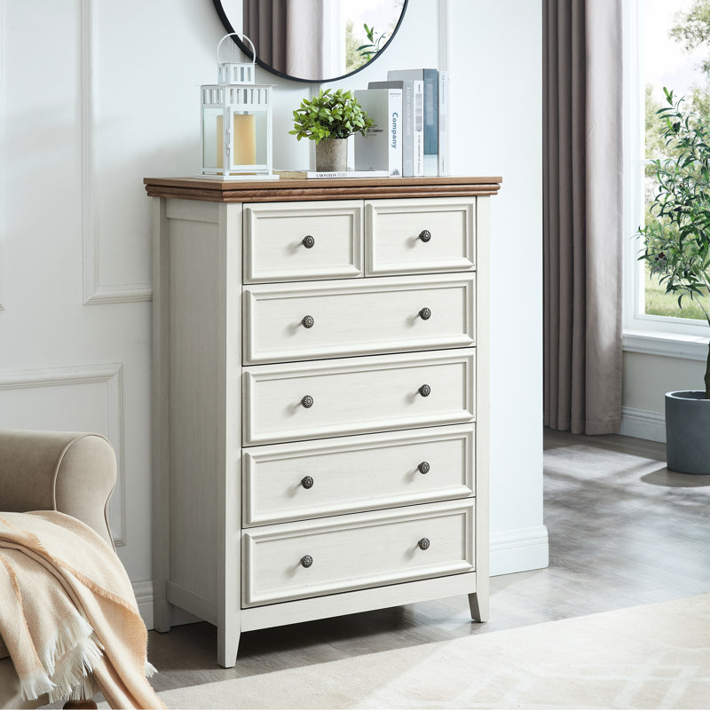 Commode 6 tiroirs Beige