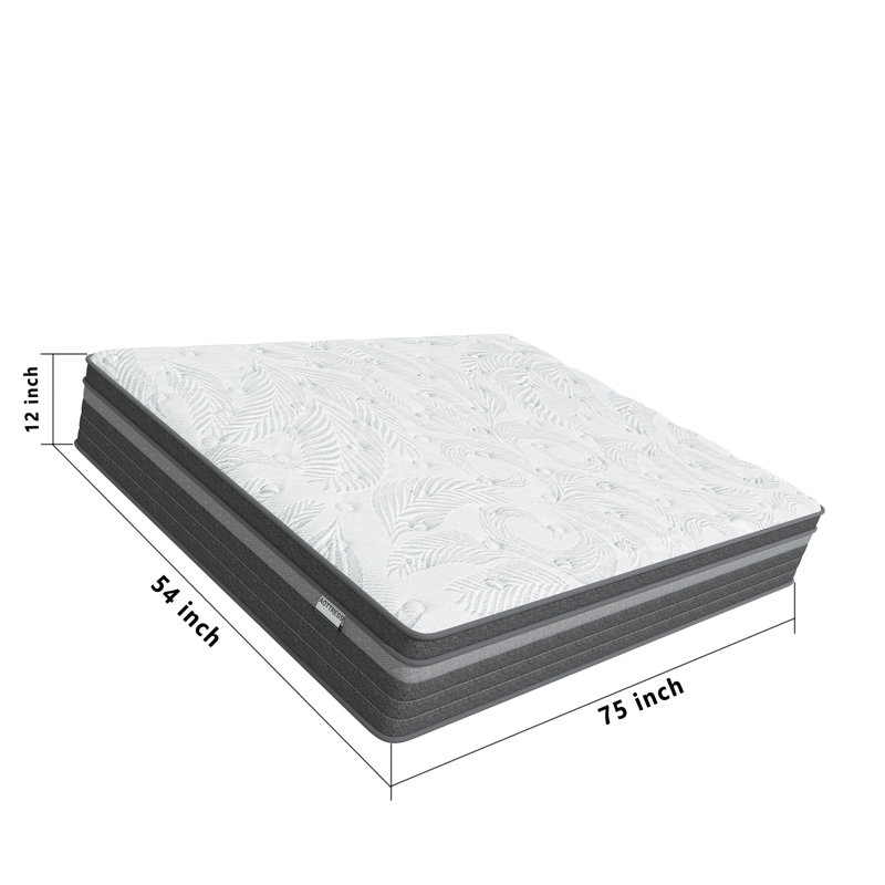 12"/14" Medium Gel Memory Foam Pocket Spring Hybrid Mattress - Breathable Knitted Fabric, Enhanced Support With Individual Pocket Coils, Pressure Relief & Motion Isolation, Multiple Sizes