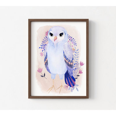 Purple Bird Wall Art, Nursery Animal Decor, Baby Bird Art, Animal Wall Art, Kid Playroom Ideas,Baby Room Art Print,Adorable Animal Art Print 113861D