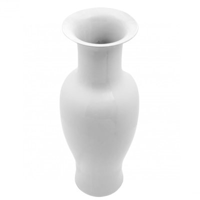 36" Floral Blue & White Porcelain Tung Chi Vase