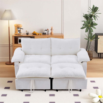 73 Inch Velvet Pull Out Sofa Bed, Convertible Sleeper Couch with Comfortable Pullout Mattress for Versatile Use and Elegant Design