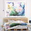 Tapisserie abstraite d'art floral rose bleu-28485180