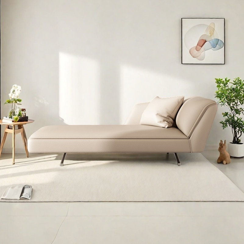 Fauteuil inclinable léger en similicuir luxueux, Orienté à droite, Beige