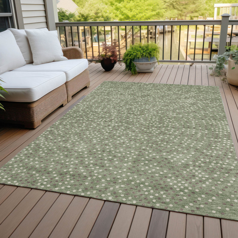 Mirelia Sage Washable Indoor-Outdoor Rug - , 9' x 12'