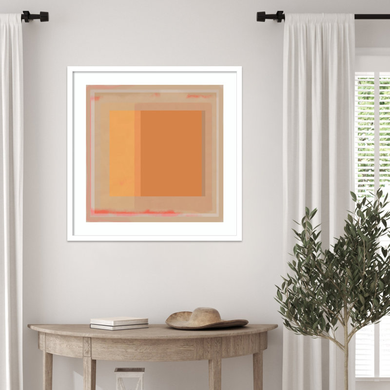 «Pastel Geometric 23» par Pearlstein, impression sur bois encadrée, H 25 po x l 25 po, Blanc svelte